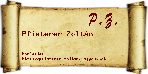 Pfisterer Zoltán névjegykártya